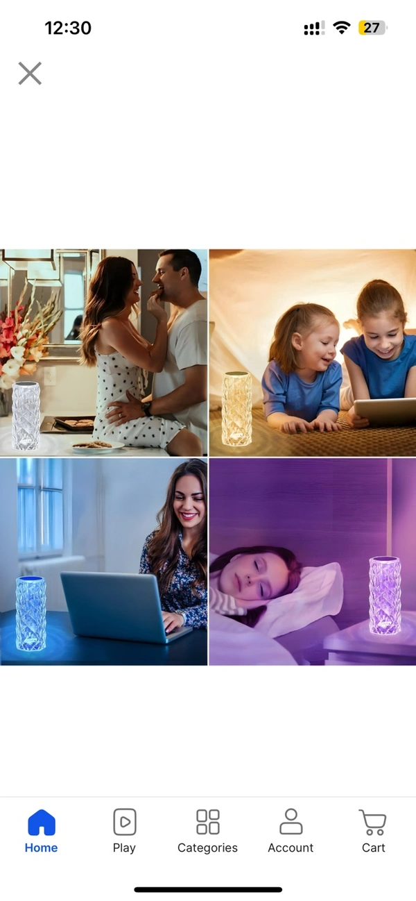 PROFITKART  Crystal Rose Diamond 16 Color RGB Changing Mode LED Night Lights Table Lamp Night Lamp (8 cm, Multicolor)