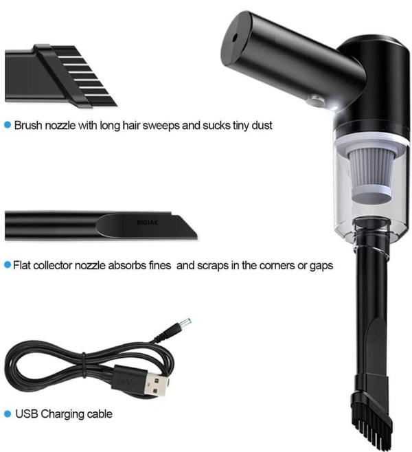 PROFITKART  Handheld Vacuum Cleaner Cordless Portable Wireless Black for Car Home Cleaning Cordless Vacuum Cleaner with Anti-Bacterial Cleaning (Black) - Black
