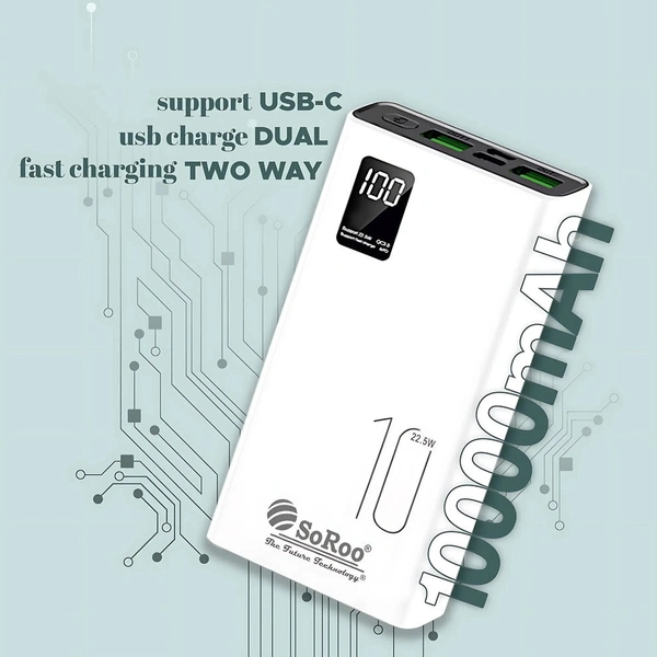 SOROO  Soroo Ultra Power Bank 10000 mAh PB-166 - White