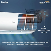 Haier 1.5 Ton 2 Star Fixed Speed Split AC Copper, Antibacterial Filter, HSU18T-TQS2BE-FS (White)