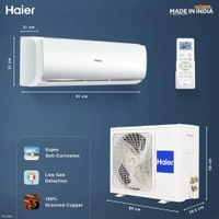 Haier 1.5 Ton 2 Star Fixed Speed Split AC Copper, Antibacterial Filter, HSU18T-TQS2BE-FS (White)