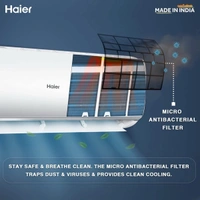 Haier 1 Ton 2 Star Fixed Speed Split AC | Copper, Antibacterial Filter, HSU12T-TQS2BE-FS (White)