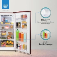 Voltas Beko ‘A Tata Product’ 210 Litre | 3 Star | Single Door |Made-In-India Direct Cool Refrigerator | RDC245C / W0DWE0M000UGD (Bonita Wine) - Bonita wine