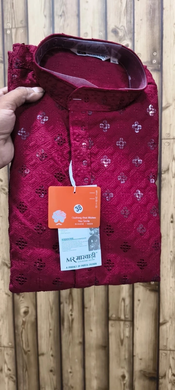 PROFITKART  Men’s Viscose Rayon Stylish Kurta – Traditional Occasion Wear - Maroon, L