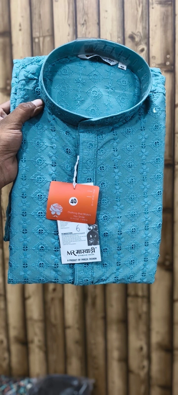 PROFITKART  Men’s Viscose Rayon Premium Designer Kurta – Ethnic Wear - Sky Blue, S