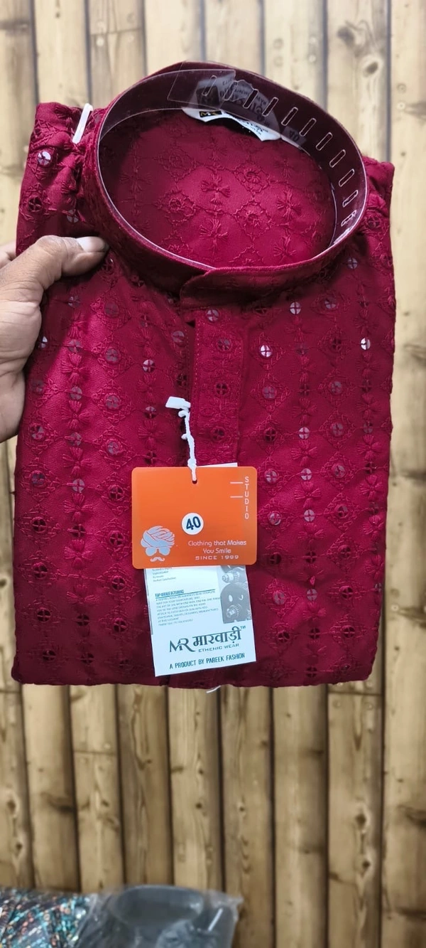 PROFITKART  Men’s Viscose Rayon Elegant Designer Kurta – Special Occasions - Maroon, S