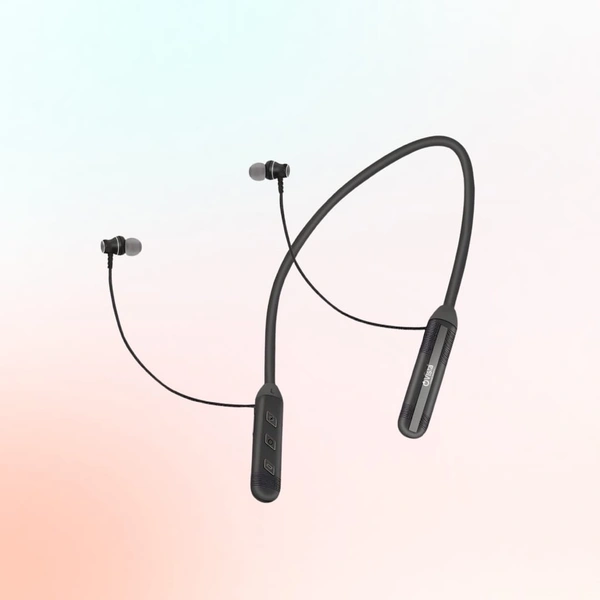 Ovista Bluetooth Neckband | 60H Playtime, Deep Bass & Sweat Resistant (casino) - Black