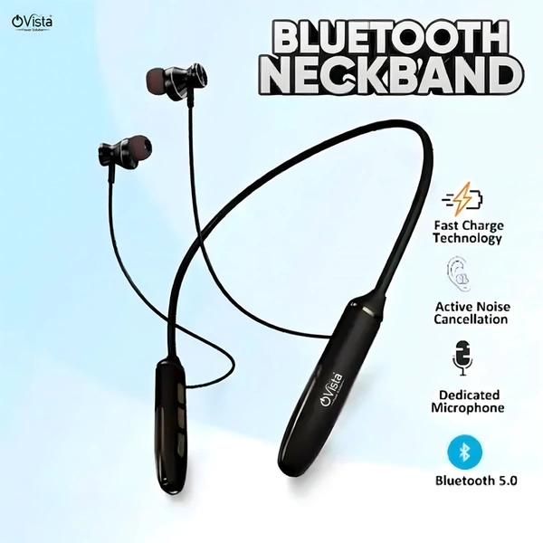 Ovista Wireless Neckband | 60 Hours Playtime & Crystal-Clear Sound (blaster)