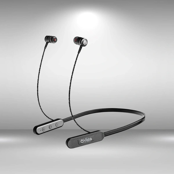 Ovista Wireless Neckband | 40H Playtime & Noise Cancellation (DD30) - Black