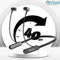 Ovista Wireless Neckband | 40H Playtime & Noise Cancellation (DD30) - Black