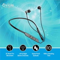 Ovista Bluetooth In-Ear Neckband | 35H Playback & IPX7 Waterproof (BTMAX)