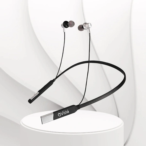 Ovista Jazz Bluetooth Neckband – 50H Playtime, Stereo Sound, Magnetic Earbuds & Voice Assistant