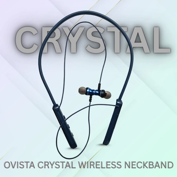Ovista CRYSTAL Wireless Neckband | 60H Music Time | Type-C Fast Charging | HD Sound | Sports Fit