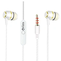 Ovista OV-140 Wired Earphones with Mic, Powerful HD Sound with High Bass (White)