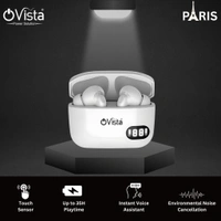 Ovista True Wireless Earbuds | 35H Playtime, High Bass, Noise Cancellation (PARIS)