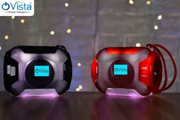 Ovista A005 Portable Bluetooth Speaker | FM, USB, AUX, LED Lights