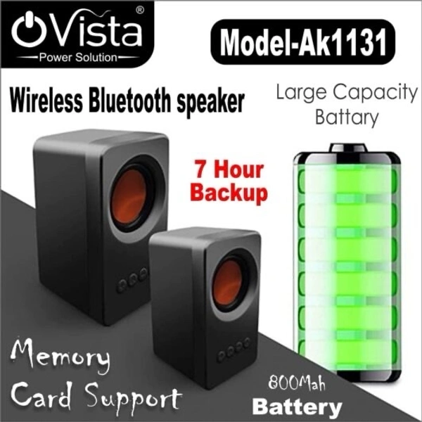 Ovista AK-1131 TWS Mini Bluetooth Speaker – Deep Bass, HD Sound & 6H Playtime