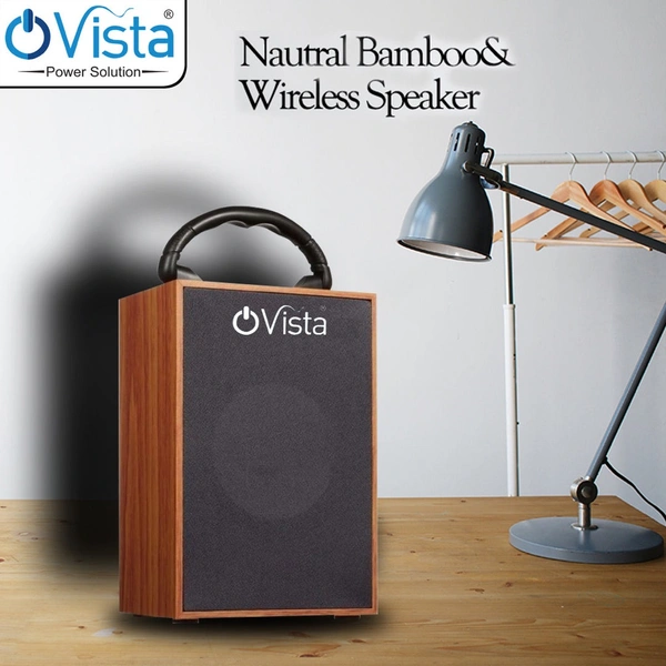 Ovista Portable Wooden Bluetooth Speaker | 14H Playtime & Mobile Stand