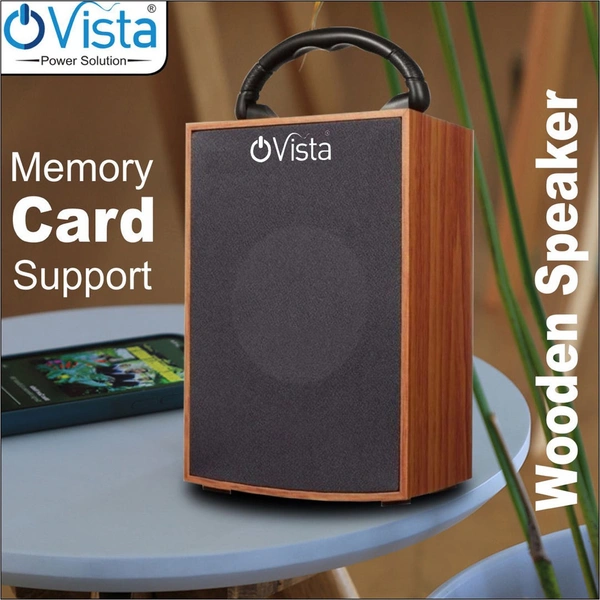 Ovista Portable Wooden Bluetooth Speaker | 14H Playtime & Mobile Stand