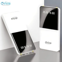 Ovista 20000mAh Slim Power Bank – Fast Charging, Dual USB, LED Display (White) Double Beauty 
