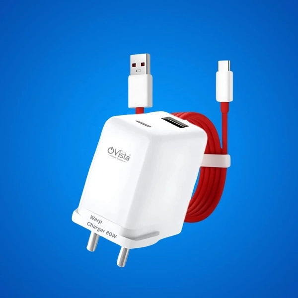 Ovista 80W SuperVooc Fast Charging Adapter | USB & Type-C Ports
