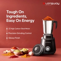 Longway Super Pro 700 - 750 Watt Juicer Mixer Grinder For Grinding, Mixing, Juicing With Powerful Motor With 2 Years Warranty 