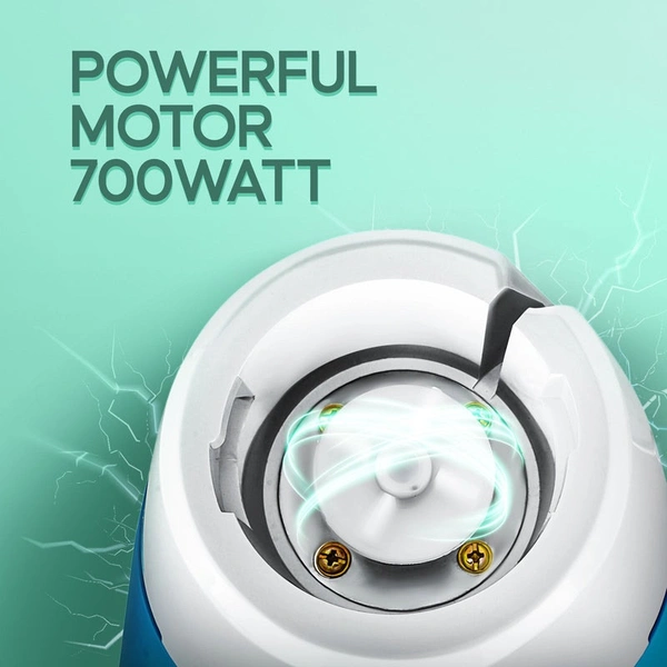 Longway Super Dlx 700 Watt Mixer Grinder With 3 Jars For Grinding, Mixing With Powerful Motor | 1 Year Warranty | (White & Blue, 3 Jars)