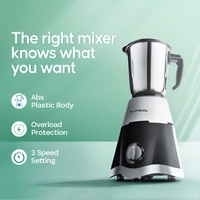 Longway Super Dlx 700 Watt Mixer Grinder With 3 Jars For Grinding, Mixing With Powerful Motor | 1 Year Warranty | (Black & Gray, 3 Jars)