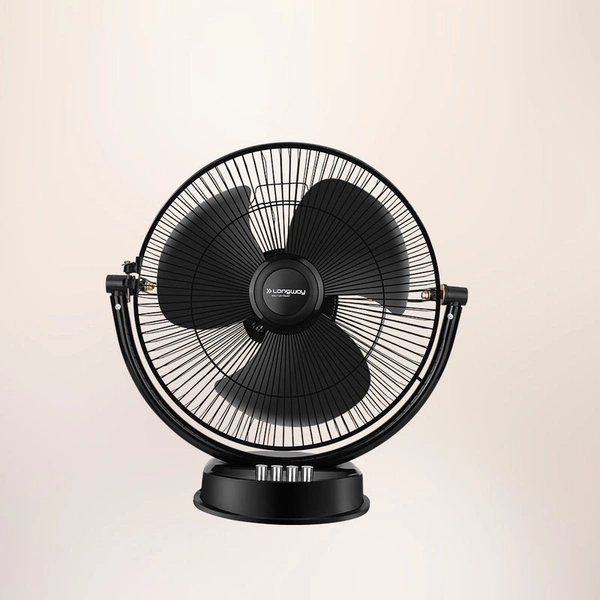 Longway Speedy P1 300 Mm/12 Inch Ultra High Speed 3 Blade Anti-Dust Decorative Star Rated Table Fan (Black, Pack Of 1)