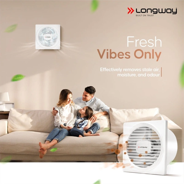 Longway Gusto 6 Inch 150 Mm Energy Efficient Exhaust Fan | High Speed Powerful Motor | Noiseless Operation & Easy To Clean | Suitable For Bathroom, Kitchen, Office | 2 Years Warranty