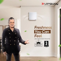Longway FreshX 6 Inch 150 Mm Energy Efficient Exhaust Fan | High Speed Powerful Motor | Noiseless Operation & Easy To Clean | Rust Proof |Suitable For Bathroom, Kitchen, Office | 2 Years Warranty (White)