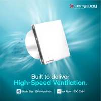 Longway FreshX 6 Inch 150 Mm Energy Efficient Exhaust Fan | High Speed Powerful Motor | Noiseless Operation & Easy To Clean | Rust Proof |Suitable For Bathroom, Kitchen, Office | 2 Years Warranty (White)