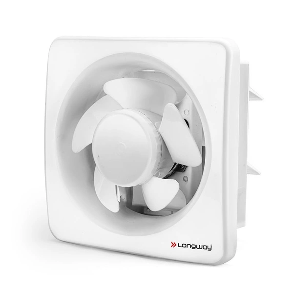 Longway Ventura 6 Inch 150 Mm Energy Efficient Exhaust Fan | High Speed Powerful Motor | Noiseless Operation & Easy To Clean | Rust Proof With Anti Dust Shutters |Suitable For Bathroom, Kitchen, Office | 2 Years Warranty (White)