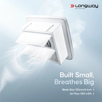 Longway Ventura 6 Inch 150 Mm Energy Efficient Exhaust Fan | High Speed Powerful Motor | Noiseless Operation & Easy To Clean | Rust Proof With Anti Dust Shutters |Suitable For Bathroom, Kitchen, Office | 2 Years Warranty (White)