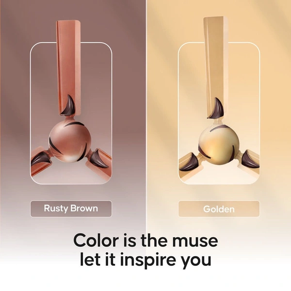 Longway Creta P1 1200 Mm/48 Inch Remote Controlled 3 Blade Anti-Dust Decorative Star Rated Ceiling Fan (Golden, Pack Of 1)