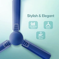 Longway Wave P1 1200 Mm/48 Inch 400 RPM Ultra High Speed 3 Blade Star Rated Anti-Dust Decorative Ceiling Fan (Silver Blue, Pack Of 1)