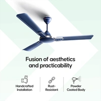 Longway Wave P1 1200 Mm/48 Inch 400 RPM Ultra High Speed 3 Blade Star Rated Anti-Dust Decorative Ceiling Fan (Silver Blue, Pack Of 1)