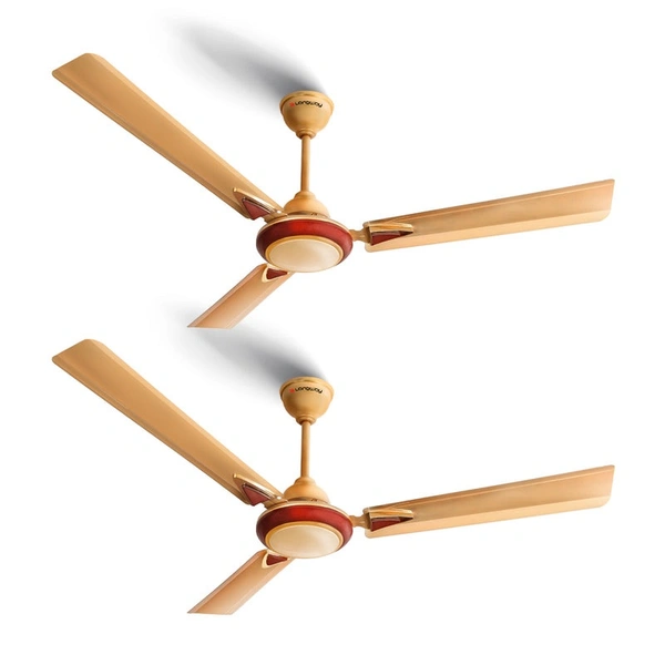 Longway Starlite-1 P2 1200 Mm/48 Inch Ultra High Speed 3 Blade Anti-Dust Decorative Star Rated Ceiling Fan (Pack Of 2)
 - golden