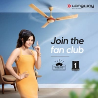 Longway Starlite-1 P2 1200 Mm/48 Inch Ultra High Speed 3 Blade Anti-Dust Decorative Star Rated Ceiling Fan (Pack Of 2)
 - golden