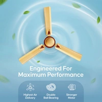 Longway Starlite-1 P2 1200 Mm/48 Inch Ultra High Speed 3 Blade Anti-Dust Decorative Star Rated Ceiling Fan (Pack Of 2)
 - golden