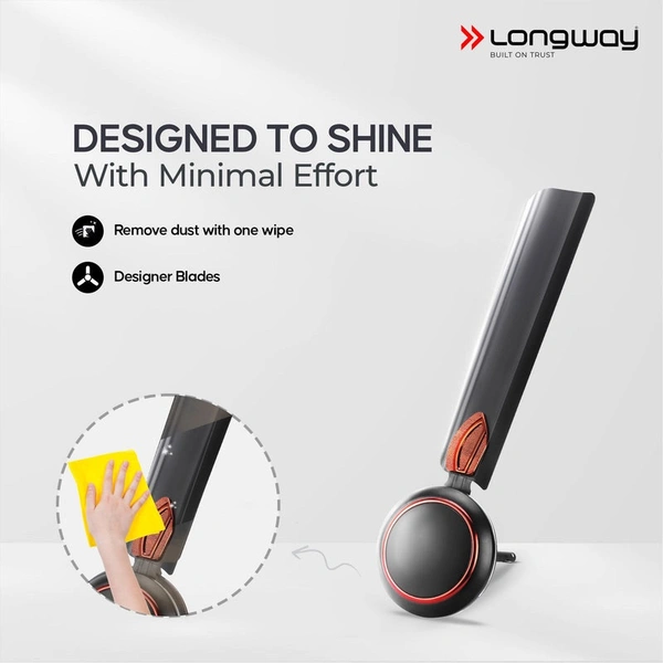 Longway Kiger P2 1200 Mm/48 Inch Ultra High Speed 3 Blade Anti-Dust Decorative Star Rated Ceiling Fan (Smoked Brown, Pack Of 2) 