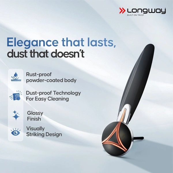 Longway Zephyr 1200 Mm BLDC Ceiling Fan With Remote Control | BEE 5 Star Rated Energy Efficient | Ultra High Speed 3 Blade Anti-Dust Decorative Ceiling Fan | 3 Years Warranty (Smoked Brown, Pack Of 1)