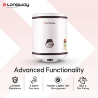Longway Hotplus 10 Ltr 5 Star Rated Automatic Instant Water Heater For Home, Water Geyser, Water Heater, Electric Geyser With Multiple Safety System & Anti-Rust Coating | 1-Year Warranty | (Ivory, 10 Ltr)