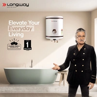 Longway Hotplus 15 Ltr 5 Star Rated Automatic Storage Water For Home, Water Geyser, Water Heater, Electric Geyser With Multiple Safety System & Anti-Rust Coating | 1-Year Warranty | (Off-White, 15 Ltr)