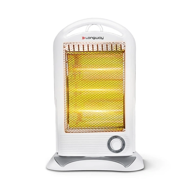 Longway Flare 3 Rod 1200 Watt Halogen Room Heater | 3 Heat Setting | Shock Proof Body With ISI Approved (Gray, Pack Of 1)
