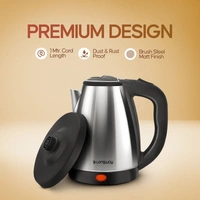 Longway Kestro 2 Ltr Electric Kettle With Stainless Steel Body For Boiling (Silver & Black, 1500 Watt)