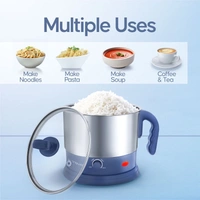 Longway Handy 1.5 Ltr Multi-Cooker Electric Kettle With Stainless Steel Body For Boiling & Cooking (Gray , 600 Watt)