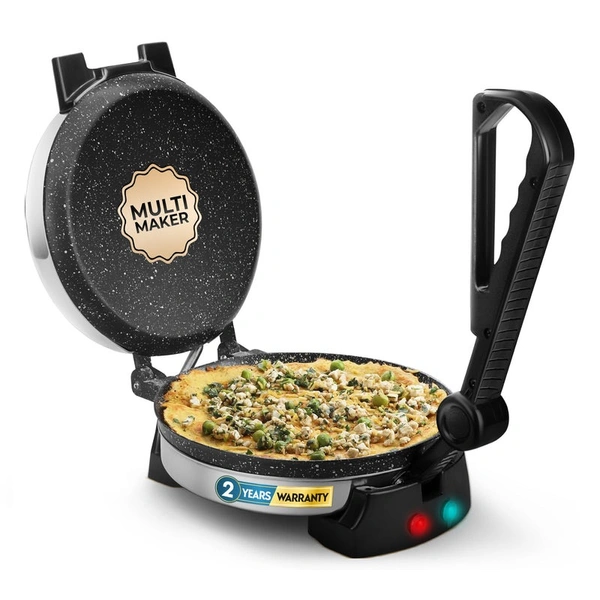 Longway Automatic Electric Roti Maker | Non-Stick Stainless Steel Press For Roti, Chapati & Parathas Multipurpose | (1000 W, Silver)