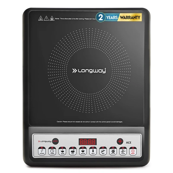 Longway Ace IC 2000 W Induction Cooktop (Black, Push Button)