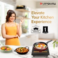 Longway Inferno ICT 2000 W Infra-Red Induction Cooktop For All Type Of Utensils (Black, Touch Control)